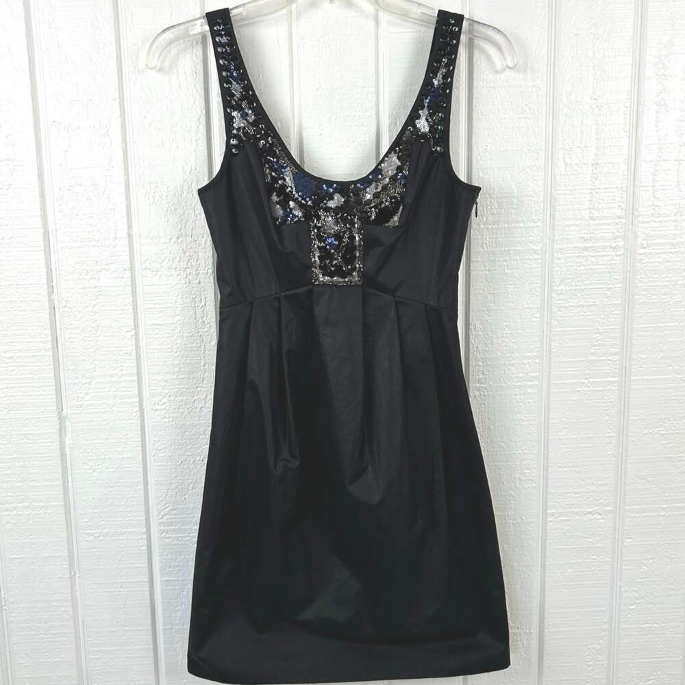 All Saints Sequin Mini Dress Black Cocktail Party Glam Sleeveless Women Size 2 - Picture 10 of 10